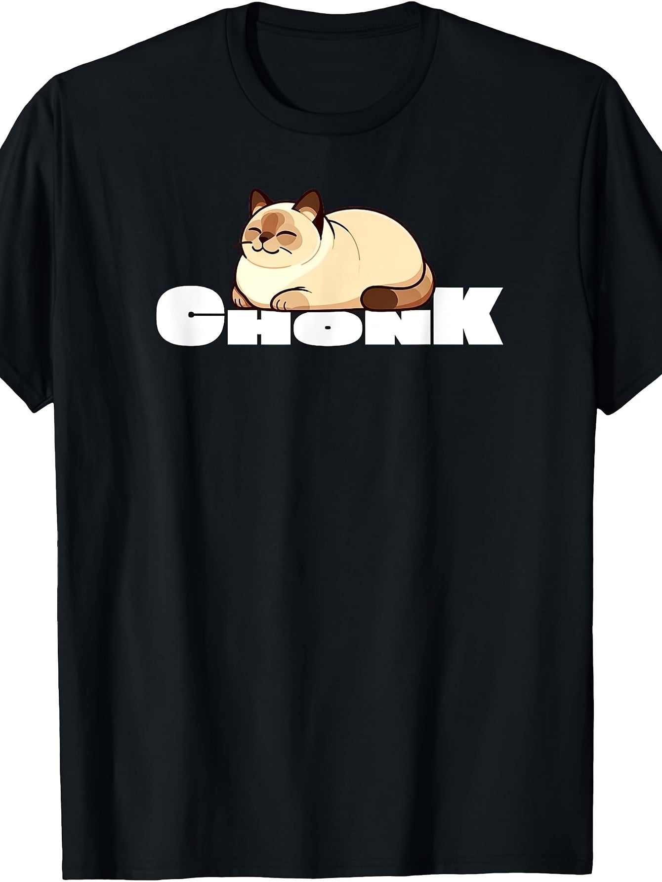 Siamese Chonk Chonky Cat Funny T-Shirt