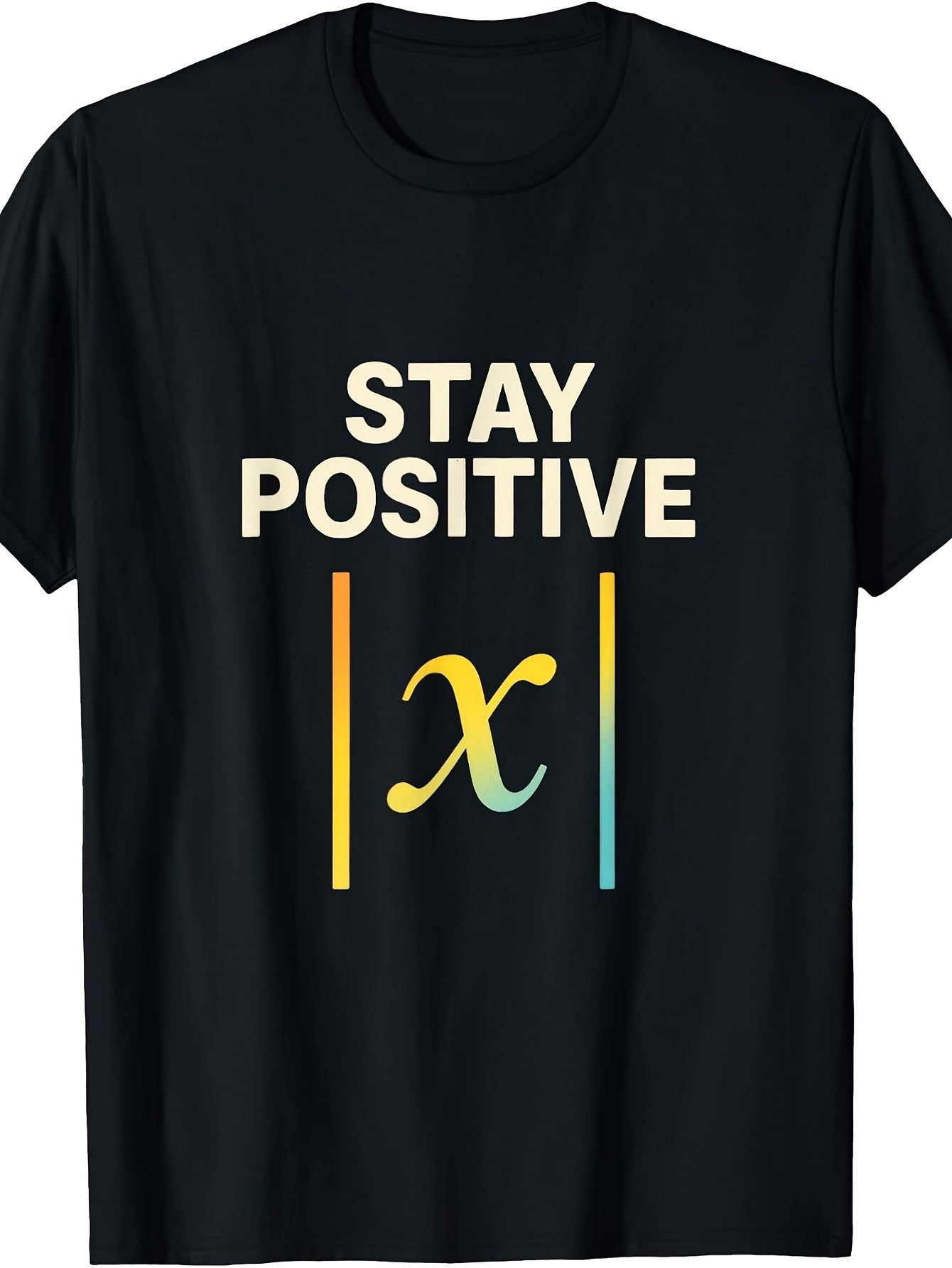 Funny Math Teacher T-Shirt - Retro Stay Positive Suitable for, Humorous Gift for Educators, Machine Washable Round Neck Tee with Math Humor for Parties & Casual Attire
