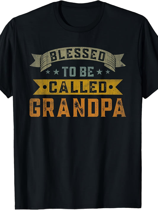 Blessed to Be Called Grandpa Shirt Grandpa Retro Graphic T-Shirt